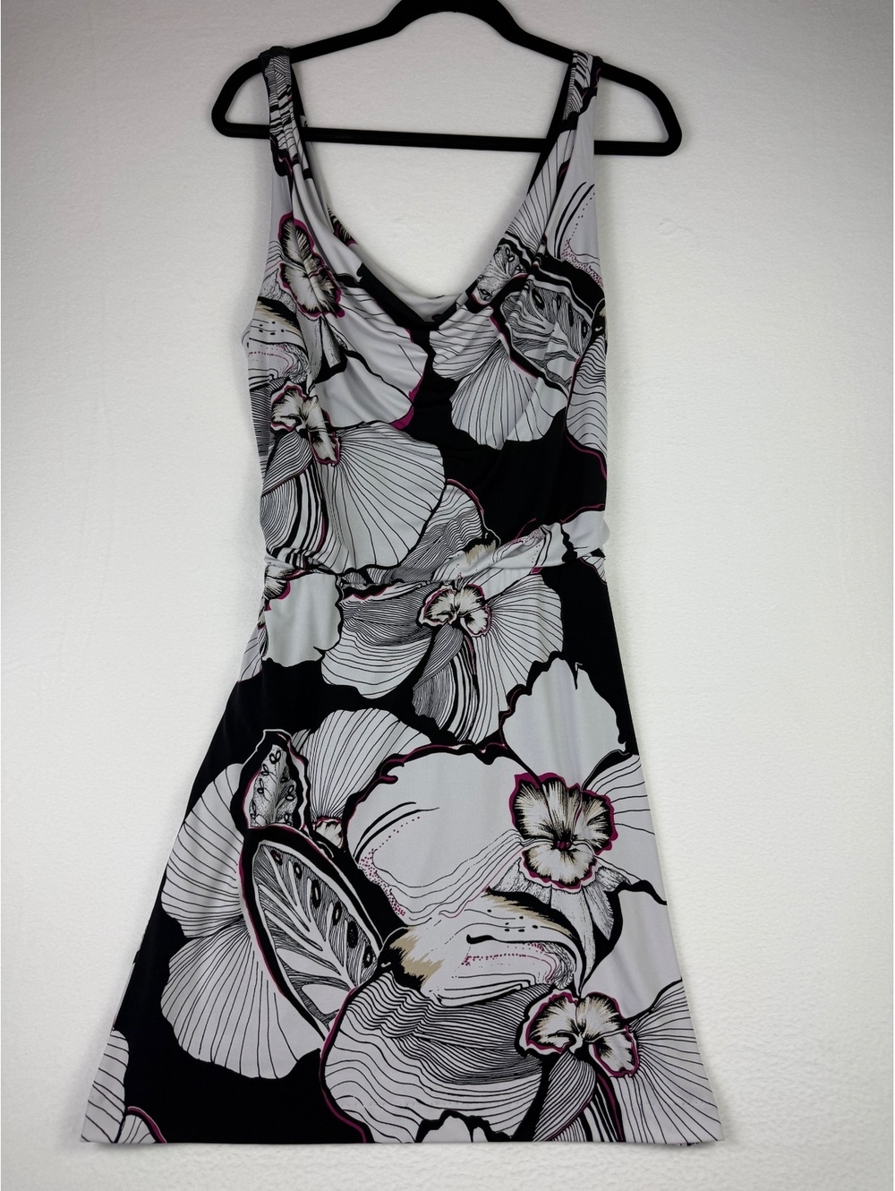 White House Black Market Floral Print Sleeveless Dress Size M